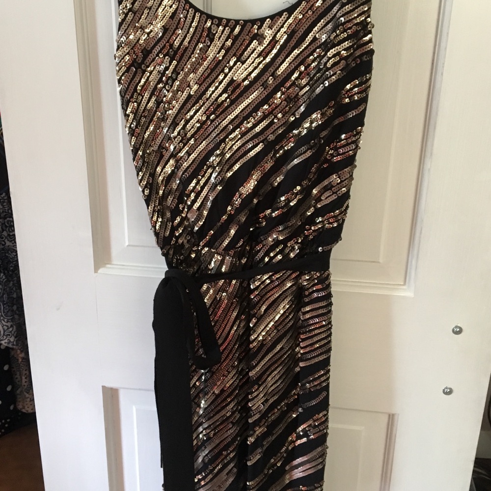 Express Gold & Black sparkly dress